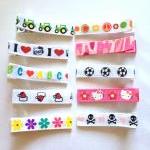 Hair Clips 25 Lined With Print Grosgrain Ribbon..