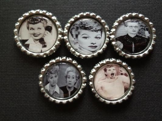 I Love Lucy Theme Bottle Cap Magnets Lot Of 5